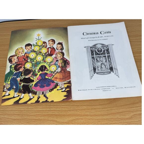 VTG 1952 Christmas Carols songbook sheet music Whitman Publishing Karl Schulte - Picture 5 of 9